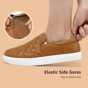 STQ Women's Quilted Slip-On Sneakers Comfortable Loafers