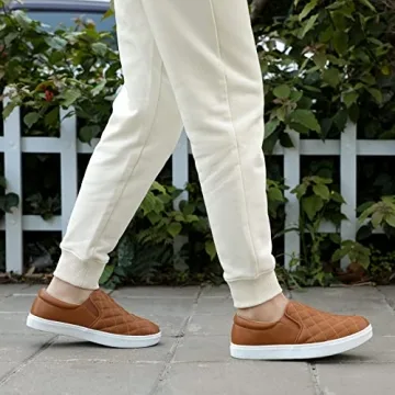 STQ Women's Quilted Slip-On Sneakers Comfortable Loafers