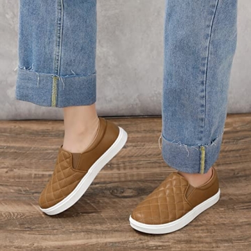 STQ Women's Quilted Slip-On Sneakers Comfortable Loafers