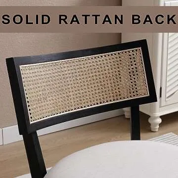 ZH4YOU Cream Rattan Accent Chairs Set of 2 Stylish Comfort