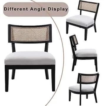 ZH4YOU Cream Rattan Accent Chairs Set of 2 Stylish Comfort