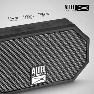 Altec Lansing Mini H2O - Waterproof Bluetooth Speaker, IP67 Certified & Floats in Water, Compact & Portable Speaker for Hiking, Camping, Pool, and Beach,Black
