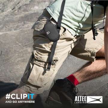 Altec Lansing Mini H2O - Waterproof Bluetooth Speaker, IP67 Certified & Floats in Water, Compact & Portable Speaker for Hiking, Camping, Pool, and Beach,Black