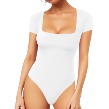 MANGOPOP Women's Square Neck Bodysuit - Style Meets Comfort