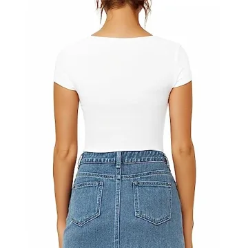 MANGOPOP Women's Square Neck Bodysuit - Style Meets Comfort