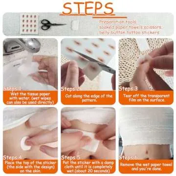 VNRGG Belly Button Tattoo Stickers for Gags and Makeup Fun