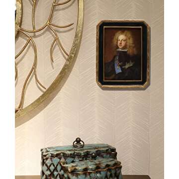 YULINK 5x7 Vintage Picture Frame, Antique Ornate Black and Gold Octagon Photo Frame, for Tabletop and Wall Display, Decorative Retro Home Decor, Old Fashioned Photo Gallery Art