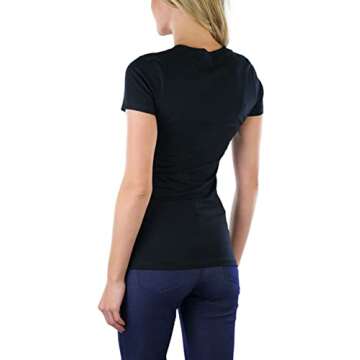 ToBeInStyle Women’s Beautiful Wardrobe Classic Short Sleeve V-Neck T-Shirt - Black - S