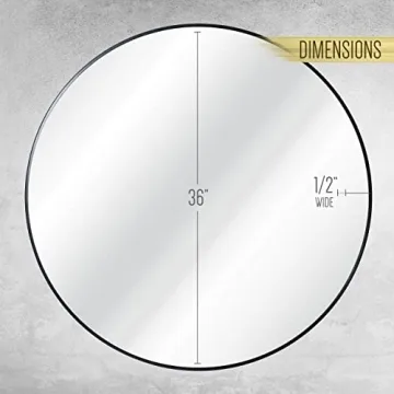 Stylish HBCY Creations 36" Round Wall Mirror for Home