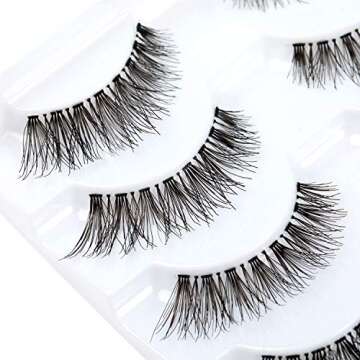 ALICE Lashes 120 Natural Wispy False Eyelashes 10 Pairs with Eyelashes Tweezers