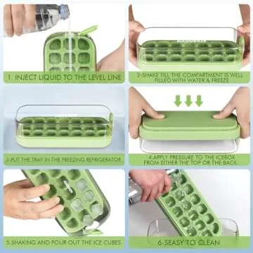 Easy Release Ice Cube Tray - 21 Pcs Silicone Mold