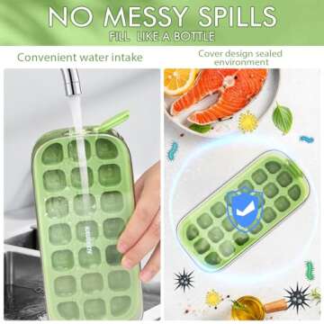 Easy Release Ice Cube Tray - 21 Pcs Silicone Mold