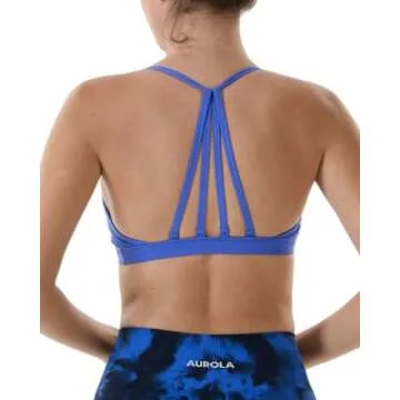 AUROLA Mercury Workout Sports Bras Women Athletic Removable Padded Backless Strappy Halter Light Sup...