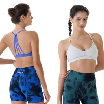 AUROLA Mercury Workout Sports Bras Women Athletic Removable Padded Backless Strappy Halter Light Support Gym Yoga Crop Top