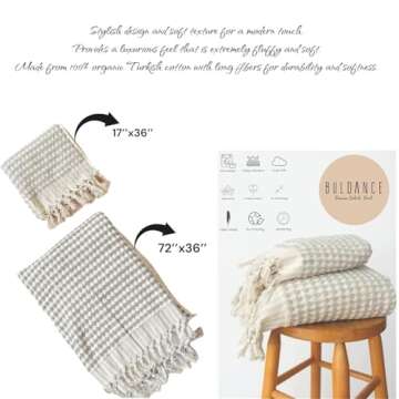 Buldance Large Cotton Bath Towels - Stylish and Soft