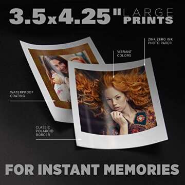 Zink Polaroid 3.5 x 4.25 inch Premium Zink Border Print Photo Paper (20 Sheets) Compatible with Pop Instant Camera