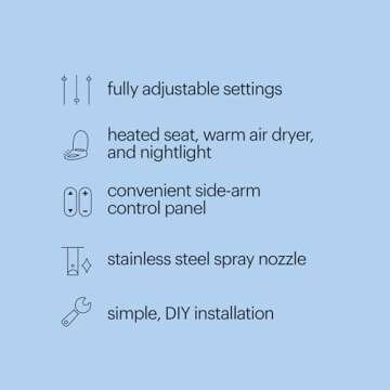 Brondell SE400-EW Swash SE400 Electric Bidet Toilet Seat With Heated Seat, Oscillating Stainless Steel Nozzle, Warm Air Dryer, Night Light, Gentle Close Lid, White Side Arm Control, Elongated