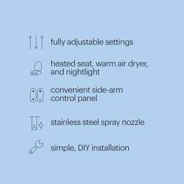 Brondell SE400-EW Swash SE400 Electric Bidet Toilet Seat With Heated Seat, Oscillating Stainless Steel Nozzle, Warm Air Dryer, Night Light, Gentle Close Lid, White Side Arm Control, Elongated