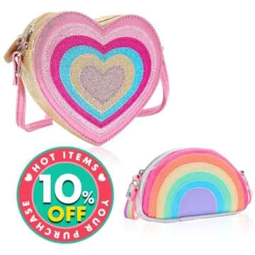 PinkSheep Heart Purse & Rainbow Purse for Little Girls - Stylish & Durable