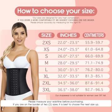 Lady Slim Fajas Colombianas Reductoras Y Moldeadoras para Mujer Underbust Waist Cincher Corset Sport Girdle Hourglass Body Shaper Black Version 2, XS