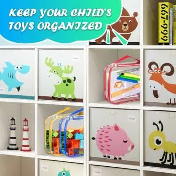 4 Packs Large Toy Storage Bags with Zipper, Clear PVC Board Game Storage, Reusable Organizing Bags with Handle, Travel Waterproof Toiletry Bags Organizer Bags for Building Blocks, Puzzle, Kids Books