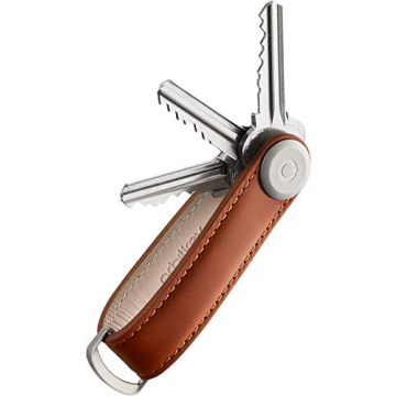 Orbitkey Leather Key Organizer: Slim, Quiet & Durable with Stainless Steel Lock