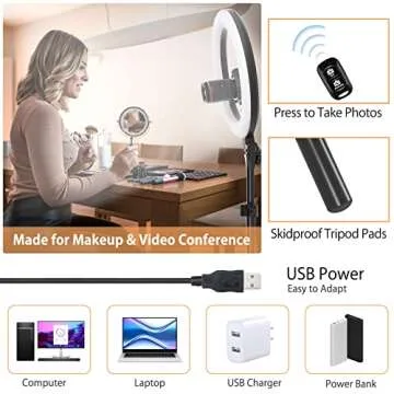LUXSURE Ring Light for Video Calls with Tripod Stand