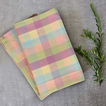 Urban Villa Dinner Napkins Buffalo Checks Cloth Napkins Set of 12 Easter Color Checks 100% Cotton Dinner Napkins Over Sized 20”x20” Inches Cloth Napkins Hotel Quality Dinner Napkins