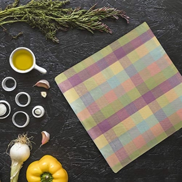 Urban Villa Dinner Napkins Buffalo Checks Cloth Napkins Set of 12 Easter Color Checks 100% Cotton Dinner Napkins Over Sized 20”x20” Inches Cloth Napkins Hotel Quality Dinner Napkins