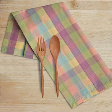 Urban Villa Dinner Napkins Buffalo Checks Cloth Napkins Set of 12 Easter Color Checks 100% Cotton Dinner Napkins Over Sized 20”x20” Inches Cloth Napkins Hotel Quality Dinner Napkins