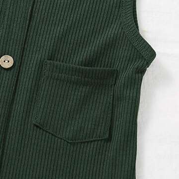 YOUNGER TREE Infant Newborn Unisex Baby Boys Girls Solid Sleeveless Romper Summer Jumpsuit One Piece Outfits Clothes (0-6 Months,Green)