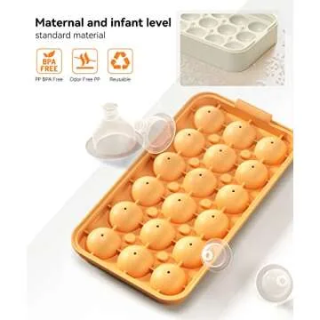 longzon Round Ice cube Trays for Freezer,Easy-Release Silicone,Circle Ice cube tray Making Sphere Ice with Removable Lid,BPA Free,for Cocktail,Whiskey Tea Coffee 2 Trays 1 ice Bucket & Scoop [2 pack]