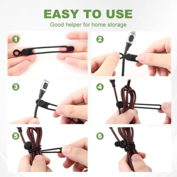 10PC Silicone Cable Ties for Easy Cord Management