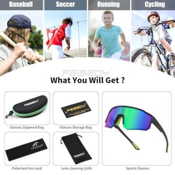 FEISEDY Kids Polarized Sunglasses for Sports and Summer