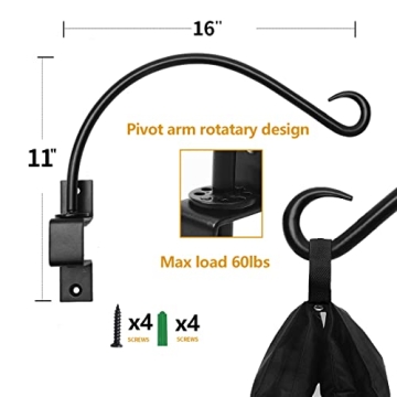 Maosen 16 Inch Swivel Plant Hangers for Garden Decor