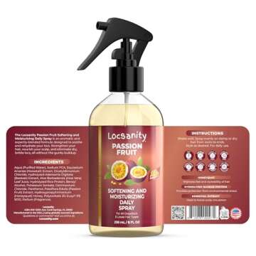 Locsanity Daily Moisturizing Spray for Dull, Dry Locs – Passion Fruit Hair and Scalp Moisturizer f...