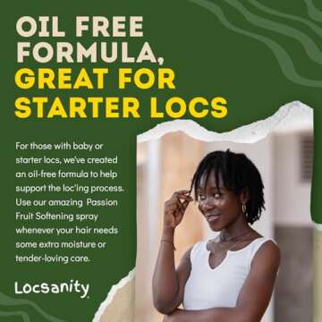 Locsanity Daily Moisturizing Spray for Dull, Dry Locs – Passion Fruit Hair and Scalp Moisturizer for Dreadlocks, Sisterlocks, Microlocks, Braids to Control Oil and Frizz (8 fl oz)