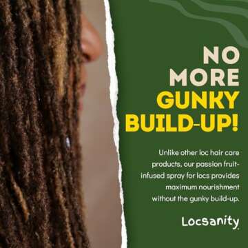 Locsanity Daily Moisturizing Spray for Dull, Dry Locs – Passion Fruit Hair and Scalp Moisturizer for Dreadlocks, Sisterlocks, Microlocks, Braids to Control Oil and Frizz (8 fl oz)
