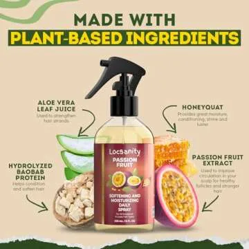 Locsanity Daily Moisturizing Spray for Dull, Dry Locs – Passion Fruit Hair and Scalp Moisturizer for Dreadlocks, Sisterlocks, Microlocks, Braids to Control Oil and Frizz (8 fl oz)