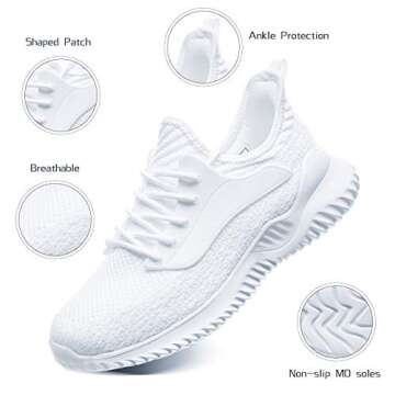 Akk White Tennis Shoes for Women Slip On Comfort Sneakers