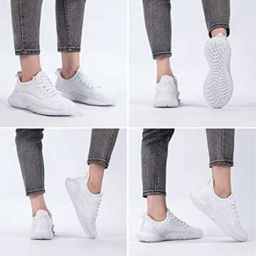 Akk White Tennis Shoes for Women Slip On Comfort Sneakers