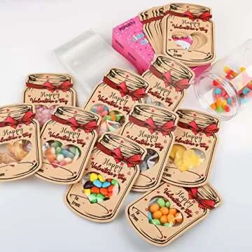 Valentines Day Cards for Kids-50 Pack Happy Valentine's Day Card Bulk with 50 Treat Bags-DIY Valentine Exchange Cards for Boys Girls Toddler School Class Classroom Party Favors (Candy Not Included)