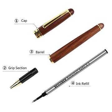 Luxury Walnut Ballpoint Pen Writing Set for Executives