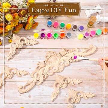 Wood Appliques Decorative Wood Appliques and Onlays for Furniture DIY Wood Carved Onlays Appliques L...