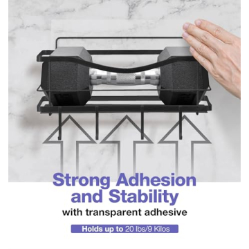 Premium Rustproof Shower Caddy 2-Pack No Drill Matte Black