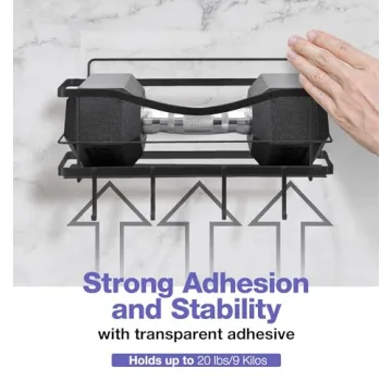 Premium Rustproof Shower Caddy 2-Pack No Drill Matte Black