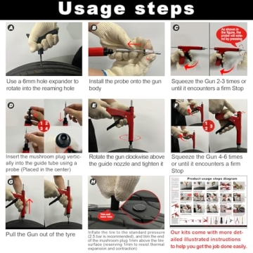 Richcat Tubeless Tire Repair Kit for Cars and Motorcycles