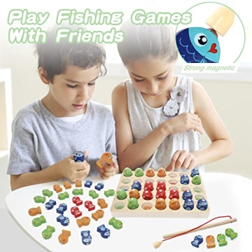 Wooden Magnetic Fishing Game for Kids Educational Fun