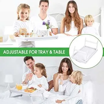 Kids Bamboo Serving Tray with Folding Legs and Handles