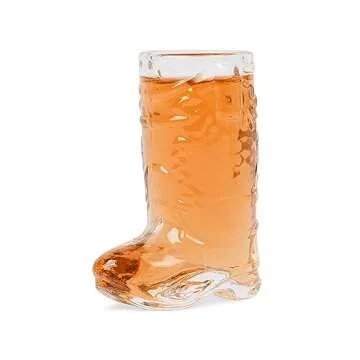 Cowboy Boot Shot Glass Set - Real Glass - Cowgirl Bachelorette Party Decorations, Western Themed Par...